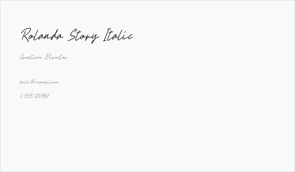 Rolanda Story Italic Business Card