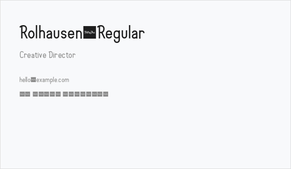 Rolhausen-Regular Business Card