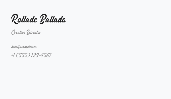 Rollade Ballado Business Card