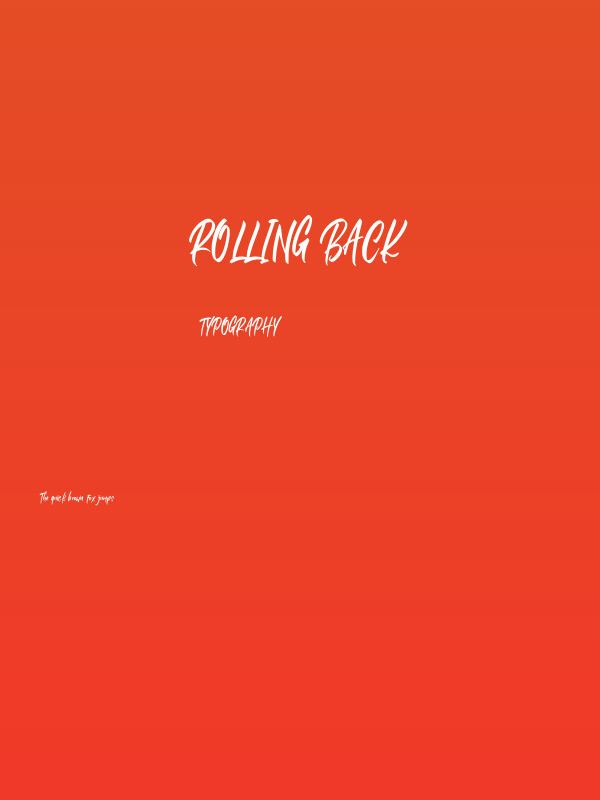 Rolling Back Poster