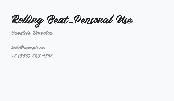 Rolling Beat_Personal Use Business Card