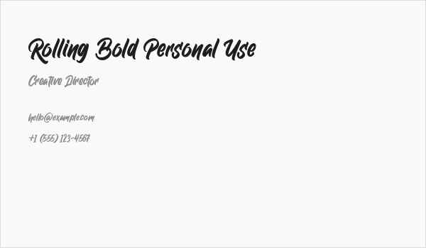 Rolling Bold Personal Use Business Card
