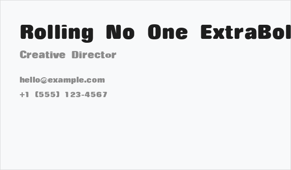 Rolling No One ExtraBold Business Card