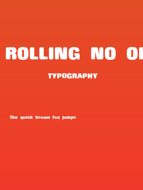 Rolling No One ExtraBold Poster