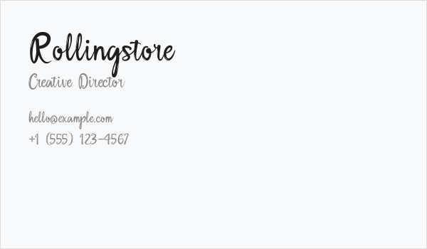 Rollingstore Business Card