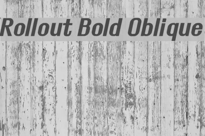 Rollout Bold Oblique Font examples