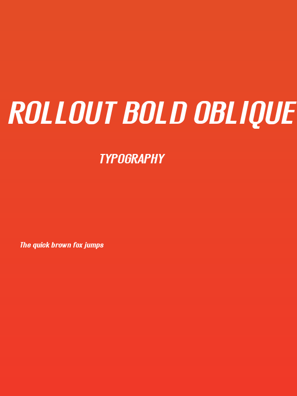 Rollout Bold Oblique Poster