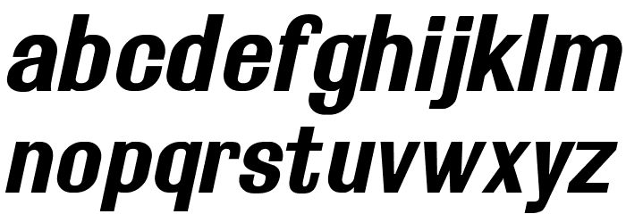 Rollout Bold Oblique Font LOWERCASE