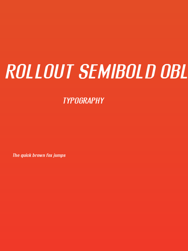 Rollout Semibold Oblique Poster