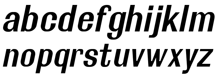 Rollout Semibold Oblique Font LOWERCASE
