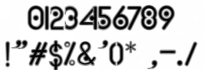 Rollstone Outline Font OTHER CHARS