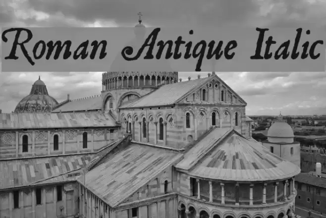 Roman Antique Italic Font examples