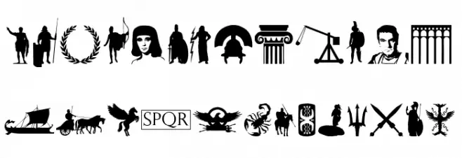 Roman Empire Caratteri MAIUSCOLE