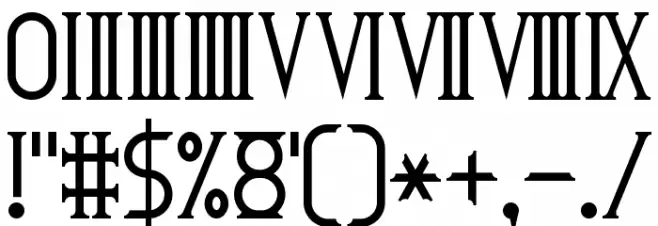 Roman Font 7 Font OTHER CHARS