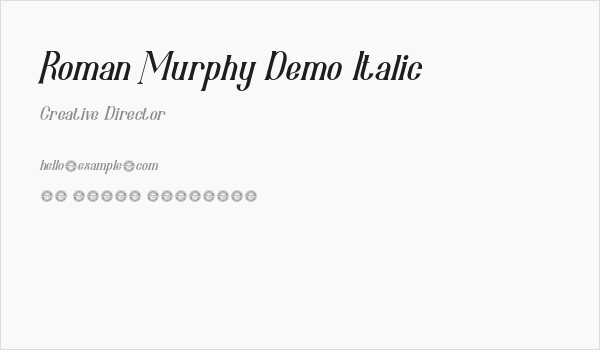 Roman Murphy Demo Italic Business Card