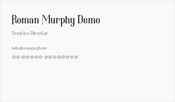 Roman Murphy Demo Business Card