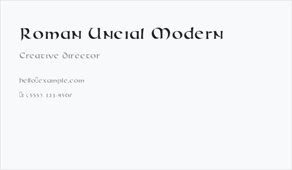 Roman Uncial Modern Business Card