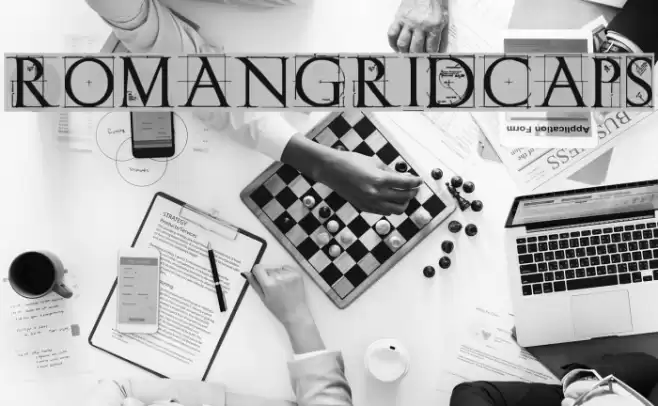 RomanGridCaps Font examples