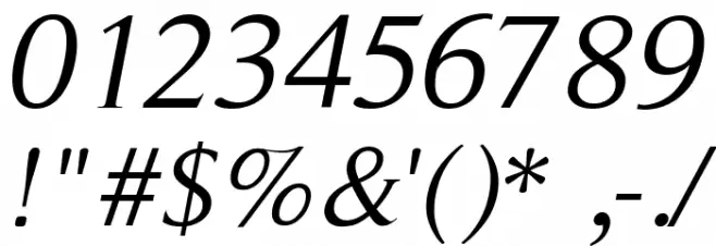 RomanSerif-Oblique Font OTHER CHARS