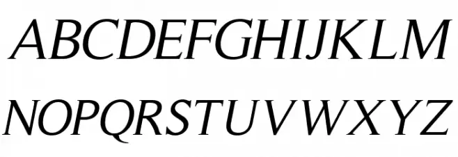 RomanSerif-Oblique Schriftart Groß