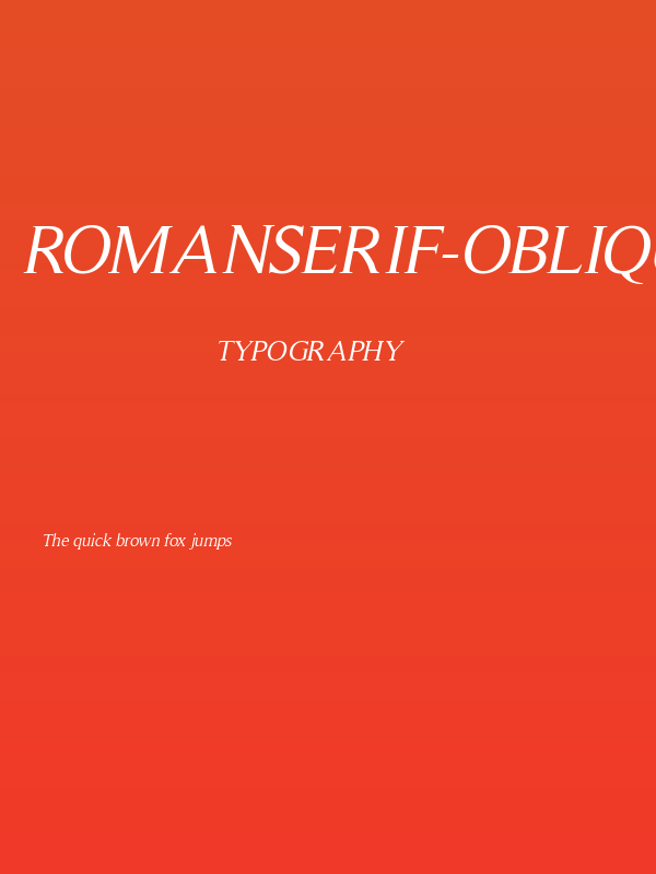 RomanSerif-Oblique Poster