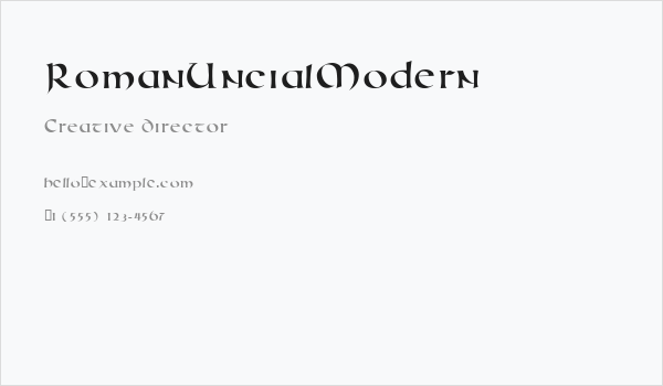 RomanUncialModern Business Card