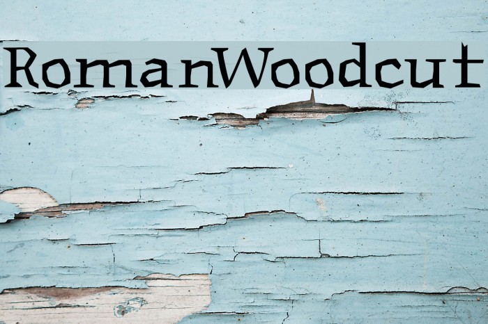 RomanWoodcut Font examples