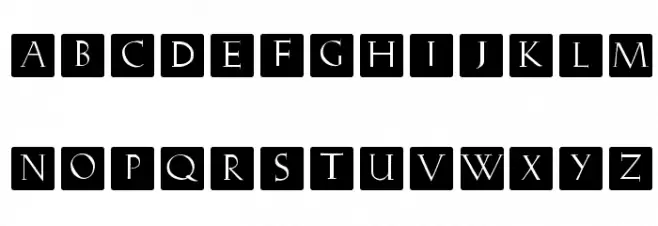 RomanaCapsClassicSquares Schriftart Groß