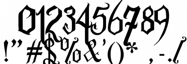 Romance Fatal Goth Premium Font OTHER CHARS