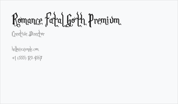 Romance Fatal Goth Premium Business Card