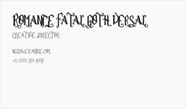 Romance Fatal Goth Versal Business Card