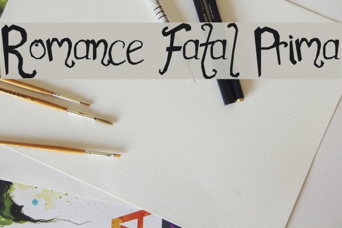 Romance Fatal Prima Font examples