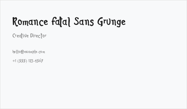 Romance Fatal Sans Grunge Business Card