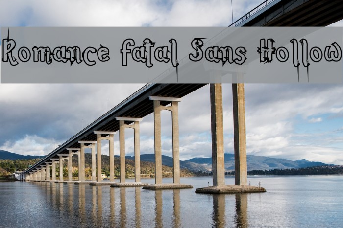 Romance Fatal Sans Hollow Font examples
