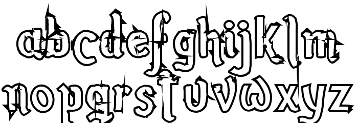 Romance Fatal Sans Hollow Font LOWERCASE