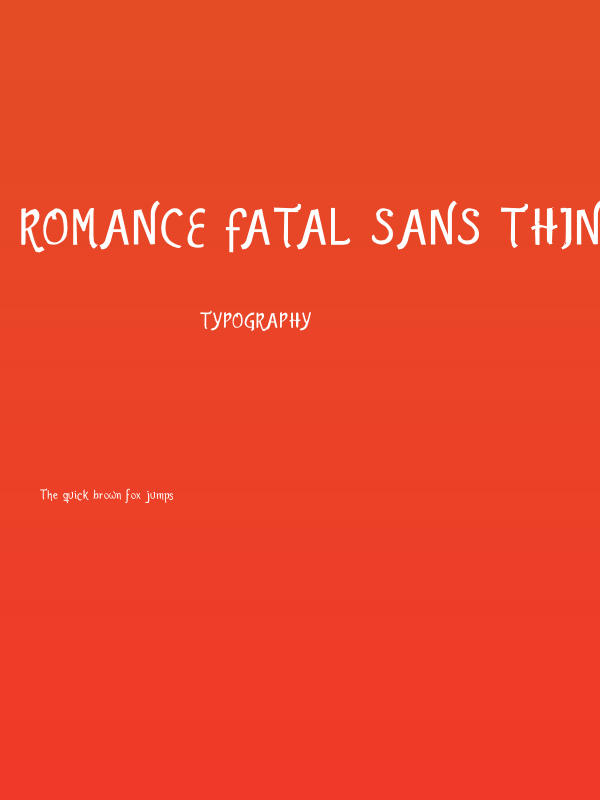 Romance Fatal Sans Thin Poster