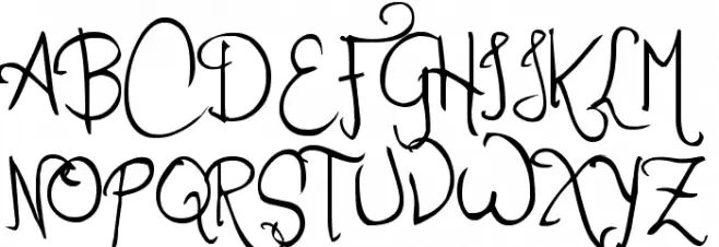 Romance Fatal W1G Font UPPERCASE