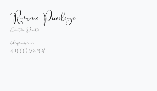 Romance Privilege Business Card