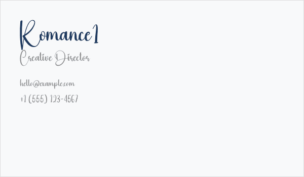 Romance1 Business Card