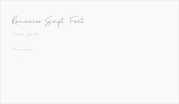 Romances Script Font Business Card