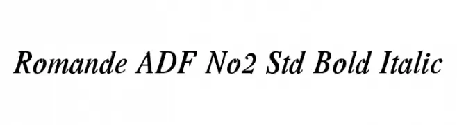 Romande ADF No2 Std Bold Italic  Frei Schriftart Herunterladen