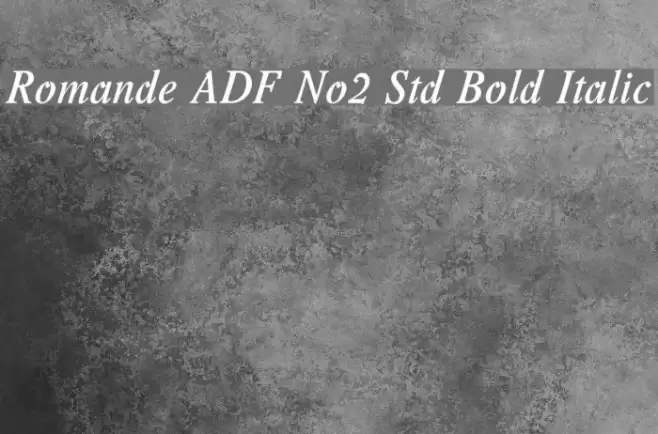 Romande ADF No2 Std Bold Italic Fuentes examples