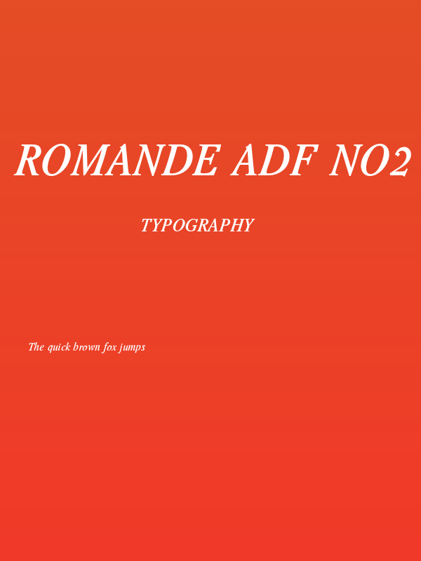 Romande ADF No2 Std Bold Italic Poster