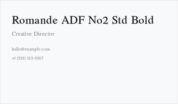 Romande ADF No2 Std Bold Business Card