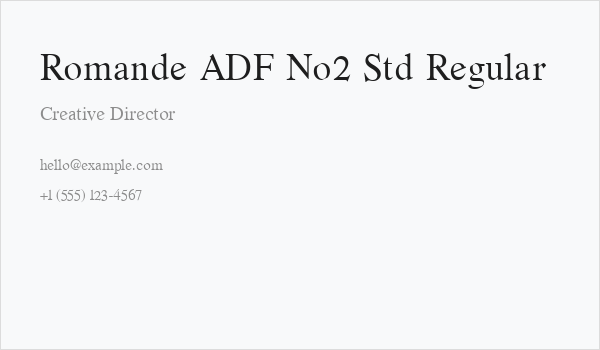 Romande ADF No2 Std Regular Business Card