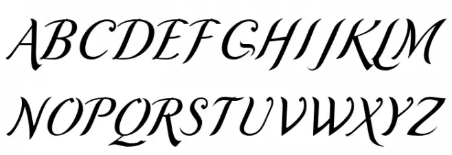 Romande ADF Script Std Italic 字体 大写