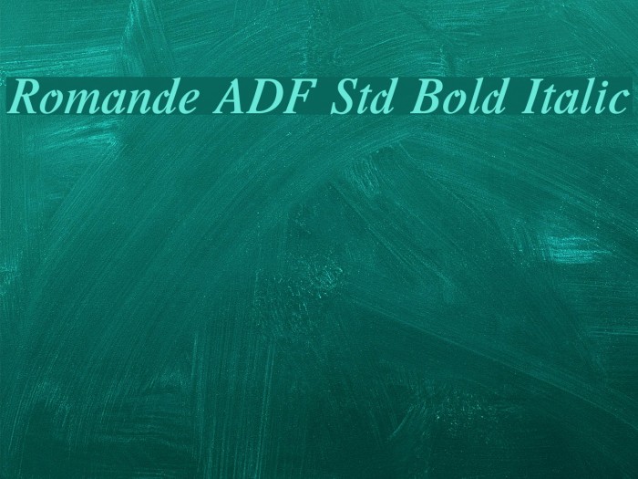 Romande ADF Std Bold Italic Font examples