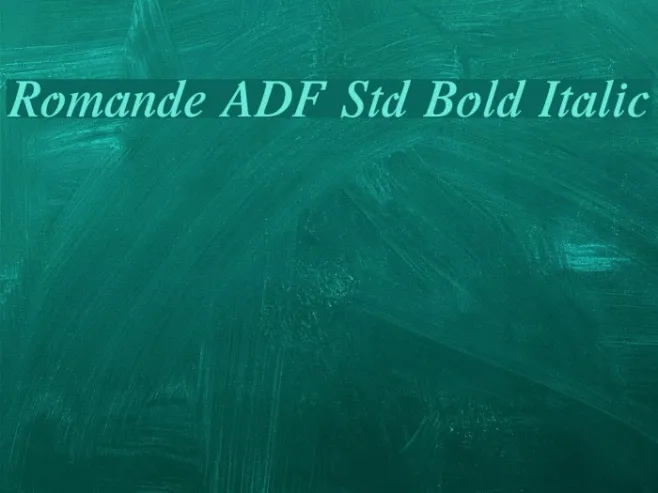 Romande ADF Std Bold Italic Example 1