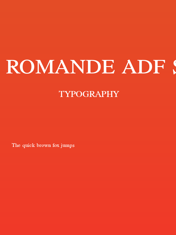 Romande ADF Std Bold Poster