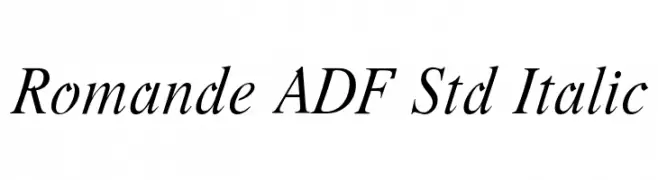 Romande ADF Std Italic  Frei Schriftart Herunterladen